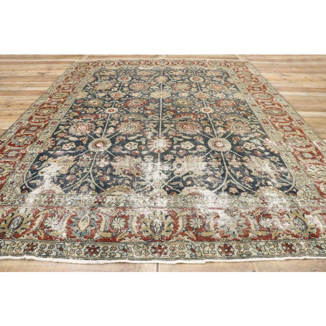 Textile Antique Persian Tabriz Rug, 08'10 X 11'03 For Sale - Image 7 of 9