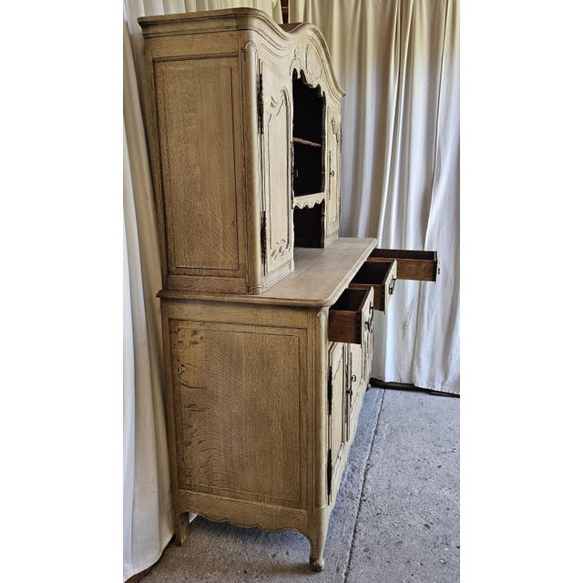 1920s French Wooden Cabinet, Sideboard Cabinet, 2 Piece Cabinet, Farm House Style For Sale - Image 4 of 16