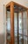Wood Vintage-Style Tall Oak Curio Display Cabinet W/ Illuminated Glass Shelves, Magnetic Doors & Antique Brass Knobs For Sale - Image 7 of 15