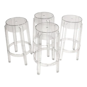 Early 21st Century Set of 4 Charles Ghost Bar Stools by Philippe Starck