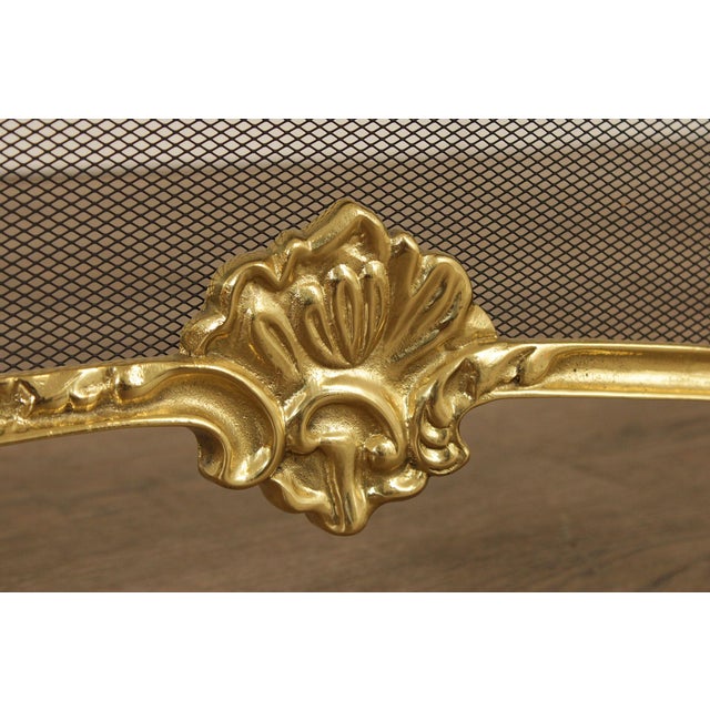 Rococo Style Quality Brass Fireplace Screen For Sale - Image 11 of 12