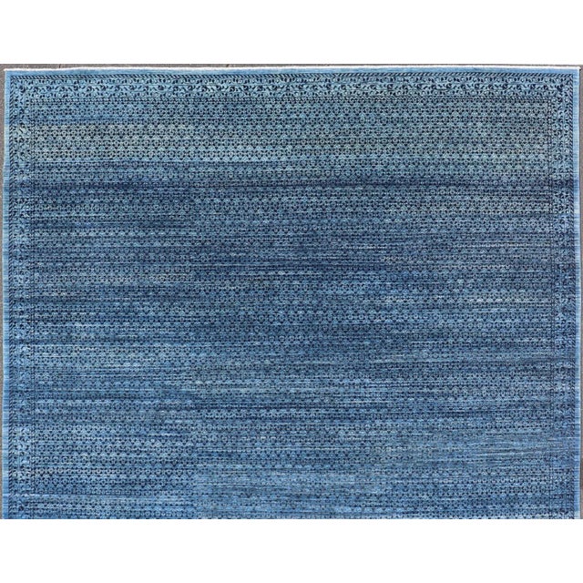 Mamluk Rug With All-Over Ottoman Design in Navy Blue Blue and Charcoal For Sale In Atlanta - Image 6 of 12