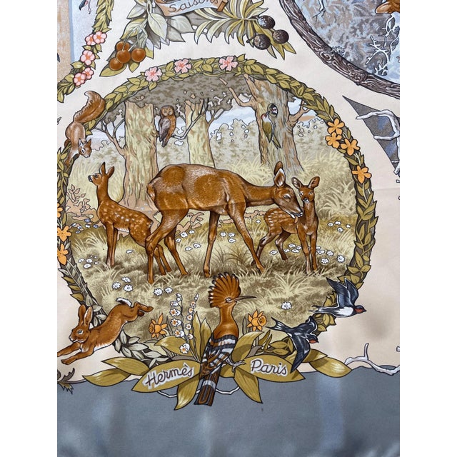 Hermès « Les Quatre Saisons » Silk Scarf 1994 | Chairish