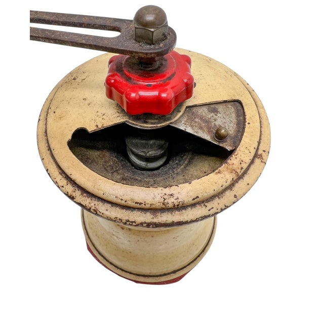 Rustic Mid-Century Modern Coffee Grinder in Metal from Diabolo, 1950s For Sale - Image 3 of 9