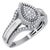 10K White Gold Round Baguette Diamond Pear Shape Sz 7 Designer Ladies Ring 3/4 Cttw For Sale