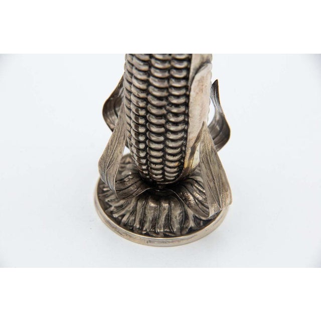 Silver Toothpick Holder in the shape of Cornmeal, in Good conditions. Designed 1980 to 1989