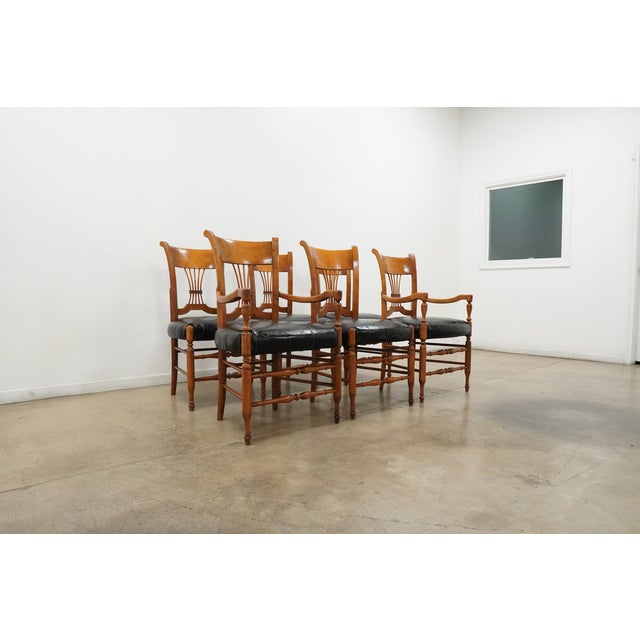 Neoclassical Vintage Milling Road by Baker Lyre Back Dining Chairs (Set of 6), Attributed For Sale - Image 3 of 16