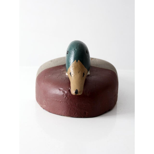 Mid 20th Century Vintage Folk Art Mallard Duck Decoy Large For Sale - Image 5 of 13