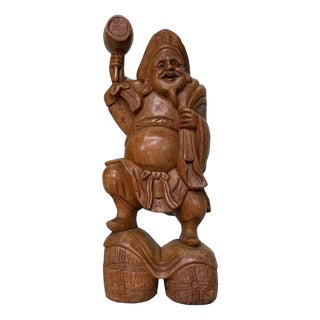 Japanese Wooden Daikokuten Figure, 1960 For Sale