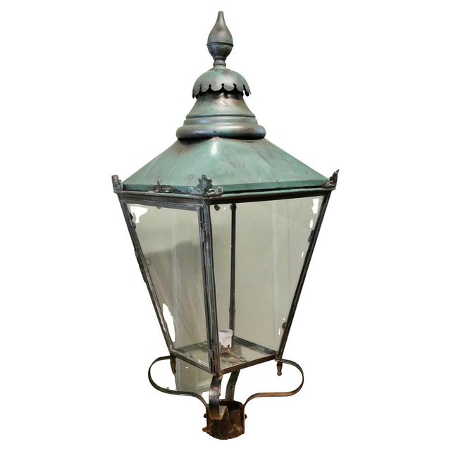 Copper Large Copper Lantern Street Light, 1900 For Sale - Image 8 of 8