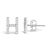 Contemporary 10K White Gold 1/10 Cttw Diamond 'H' Initial Stud Earring For Sale - Image 3 of 5