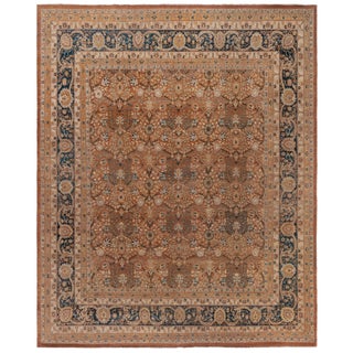 Traditional Rug Floral-Inspired Tabriz Floral Warm Tan by Doris Leslie Blau For Sale