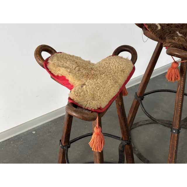 1970s Vintage Brutalist Marbella Stools attributed to Sergio Rodrigues, 1970s, Set of 2 For Sale - Image 5 of 18