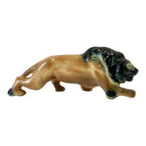 Vintage Mid Century Ceramic Lion Statue
