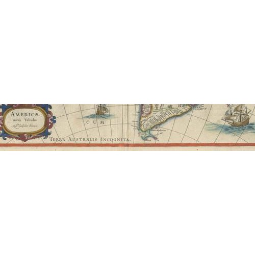 17th Century Antique Blaeu Map of America Terra Australis Incognita, 1642 For Sale - Image 5 of 12