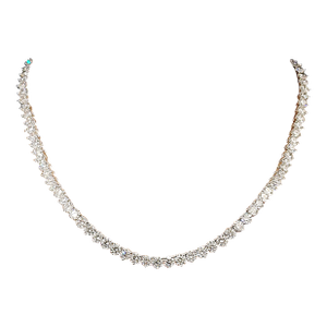 32.29 Ct 3-Prong Diamond Tennis Necklace
