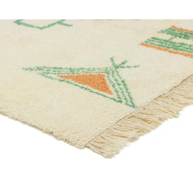Textile Berber Hand-Knotted Moroccan Wool Rug | 9'4" X 6'8" | One of a Kind For Sale - Image 7 of 13