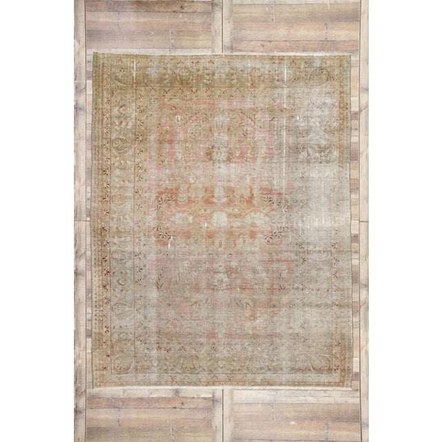 Brick Red Antique Persian Lilihan Rug - 07'07 x 09'08 For Sale - Image 8 of 9