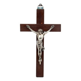 Silver Crucifix with Jesus Christ For Sale