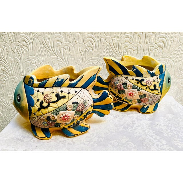 Pair of 1980s Happy Fish Vintage Italian Planters For Sale - Image 9 of 9