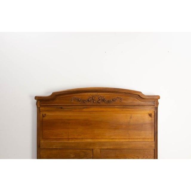 Antique French Carved Walnut Bed, 1890s For Sale - Image 4 of 12