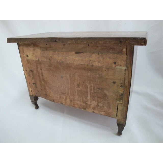 Antique Marquetry Inlaid Wood Miniature Footed Jewelry Box Vanity Chest For Sale In Portland, OR - Image 6 of 18