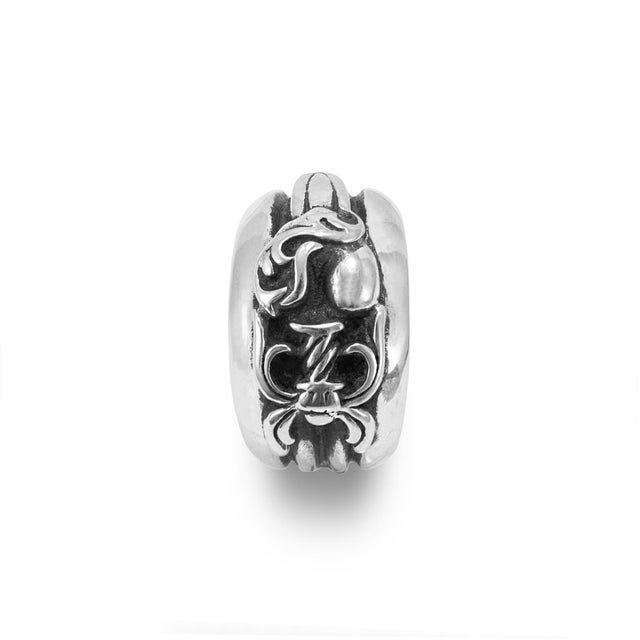 Late 20th Century Men’s Vintage 1995 Chrome Hearts Dagger Heart 925 Sterling Silver Band Ring, Size 10 For Sale - Image 5 of 9