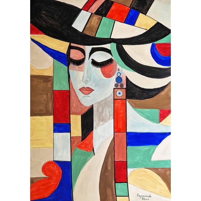 Raymonda Abci Print Woman With Hat For Sale