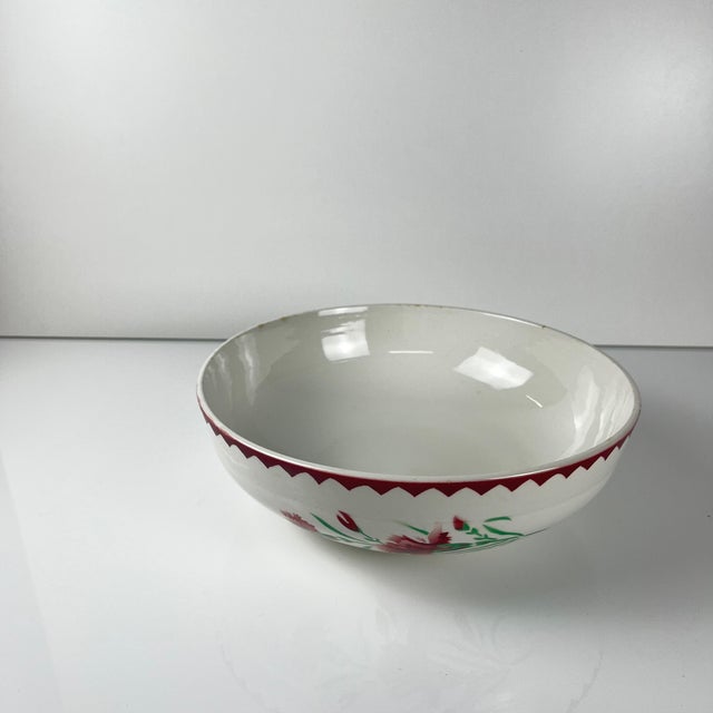 1950s Oeillet Salad Bowl from Sarreguemines, 1950 For Sale - Image 5 of 13