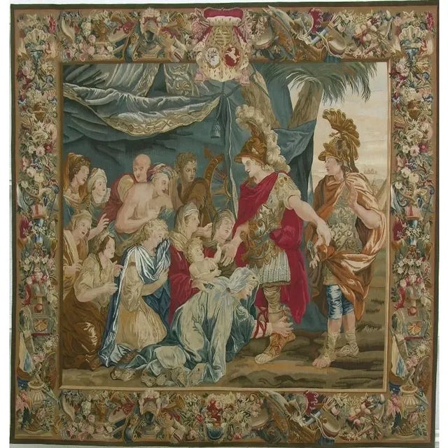 Textile Vintage Tapestry Depicting Royal Commanders For Sale - Image 7 of 9