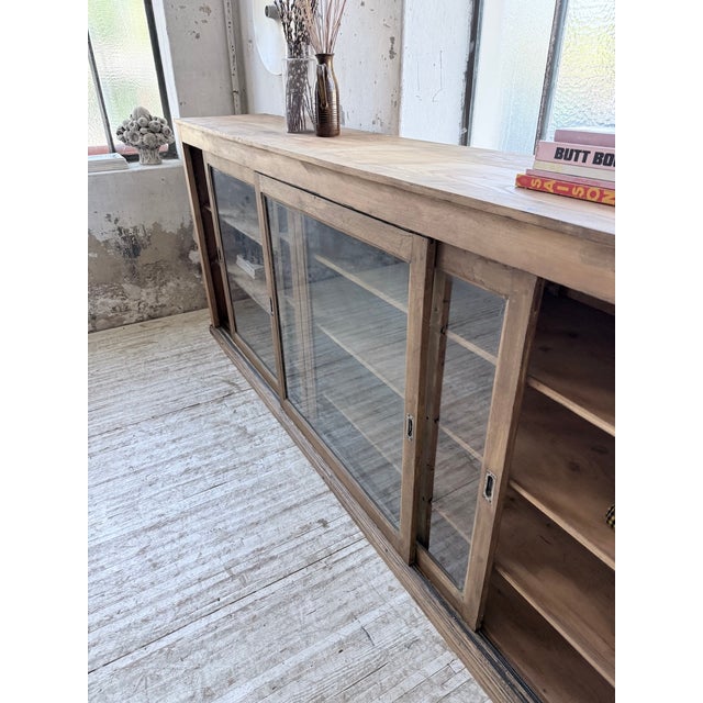 Pine and Oak Sideboard with Glass Doors, 1950s For Sale - Image 15 of 18