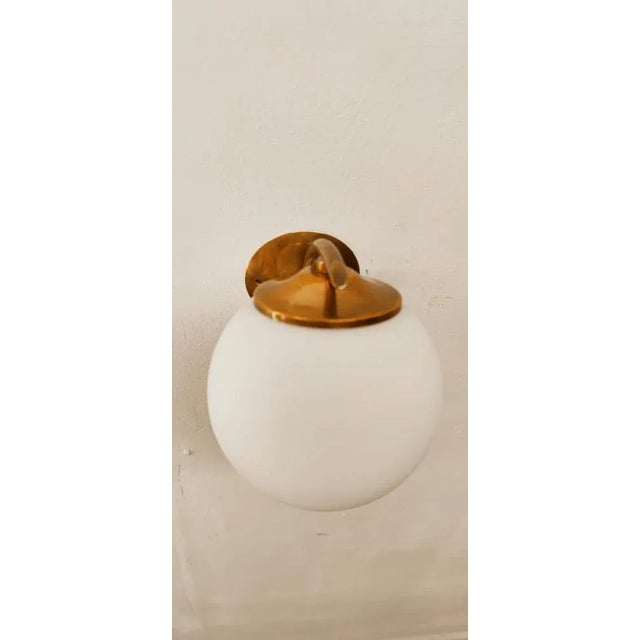 Ottone Wall Lamp with Opal White Sphere For Sale - Image 10 of 15