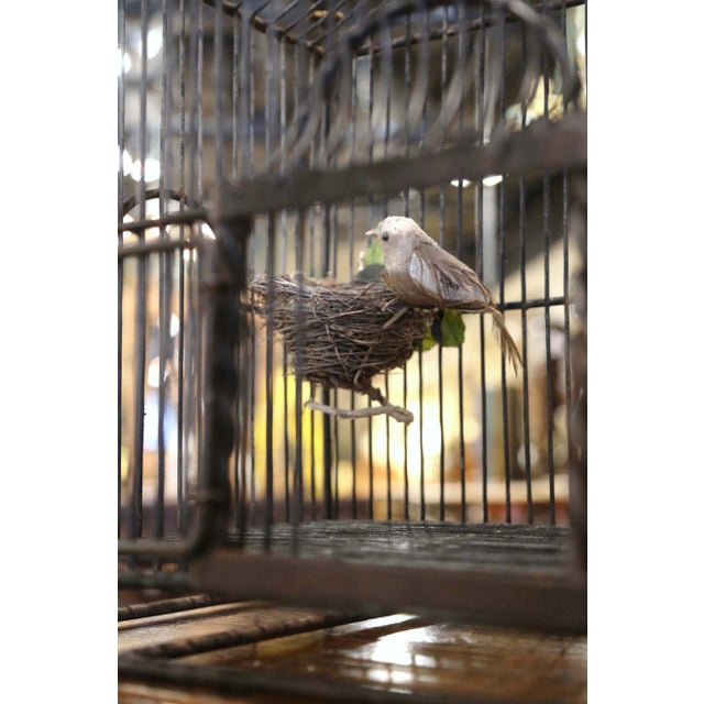 Mid 19th Century 19th Century French Patinated Wired Birdcage With Dome Top For Sale - Image 5 of 7