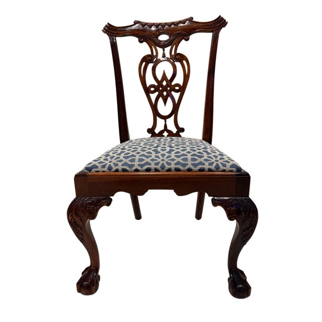 Chippendale Set of 3 Mid 20th Century English Chippendale Style Mahogany Dining Chairs For Sale - Image 3 of 5