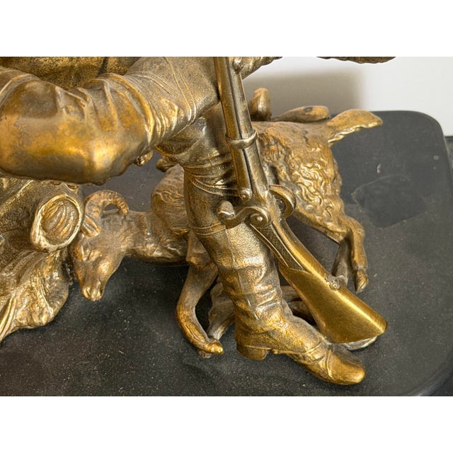 Adrien Étienne Gaudez French Bronze Hunter With Dogs and Rifle, “Hors Concours,” Late 19th Century For Sale - Image 9 of 11