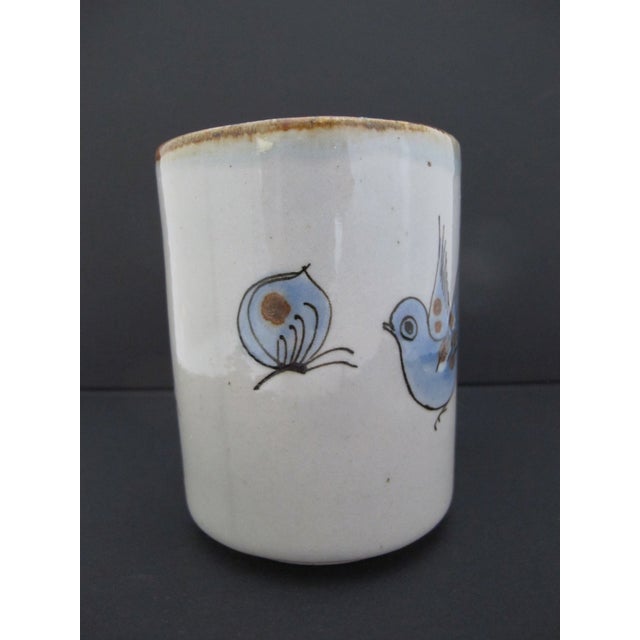 Ken Edwards El Palomar Blue Bird Flowers Mexican Tonala Folk Art Coffee Cup Mug For Sale - Image 4 of 10