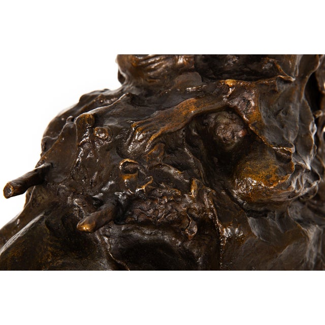 Brown Italian Antique Bronze Sculpture “Flight From Egypt” (1892) Ernesto Bazzaro For Sale - Image 8 of 18