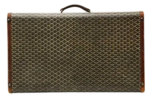 Trunk in Black Goyardine Canvas with Brown Leather Trim by Goyard for Goyard, France, 2000s