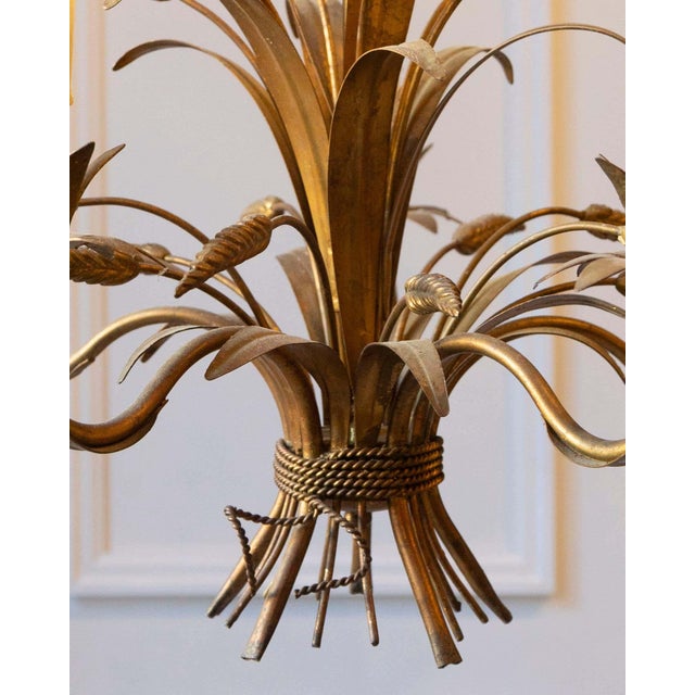 French Mid 20th-Century French Wheat Sheaf Chandelier, Inspired by Coco Chanel For Sale - Image 3 of 6