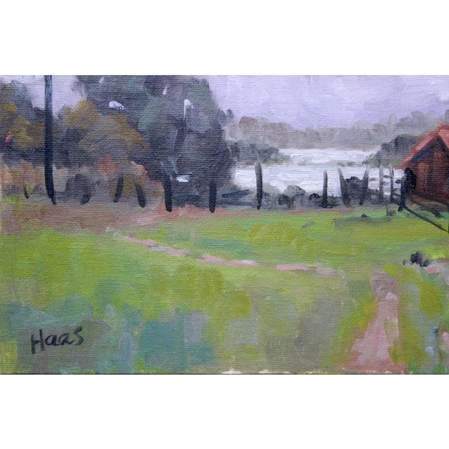 Modern Farmlands — Birds on a Wire Oil Painting For Sale - Image 4 of 10