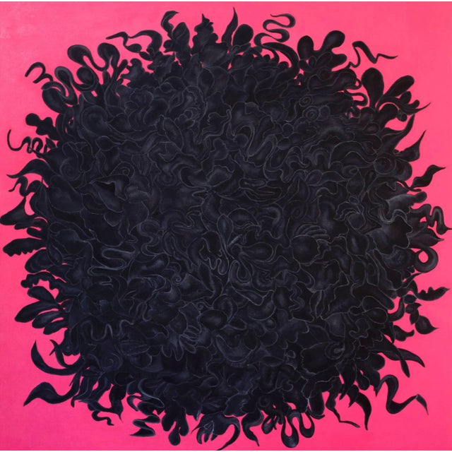 Susan Bleakley Pink and Black, Abstract Oil Painting 2015 For Sale