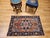 Antique Persian Heriz Serapi Rug, Hand-Knotted Wool, Geometric Pattern, Brick-Red & Blue, 3x3 For Sale - Image 4 of 13