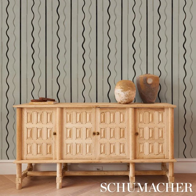 Not Yet Made - Made To Order Schumacher x Backdrop Affogato Wallpaper In Ivory & Carbon For Sale - Image 5 of 5