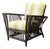 Vintage Stick Rattan Rattan Lounge Chair in Ralph Lauren Cabana Stripe For Sale