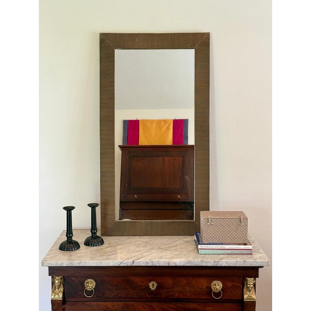 Contemporary Contemporary Large Ribbed Metal Mirrors, a Pair For Sale - Image 3 of 7