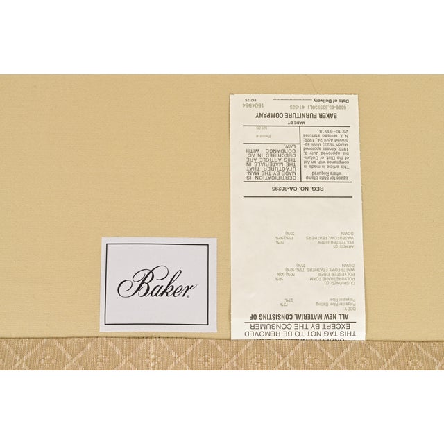 Barbara Barry for Baker Furniture Modern Regency Upholstered Camelback Sofa For Sale - Image 9 of 12
