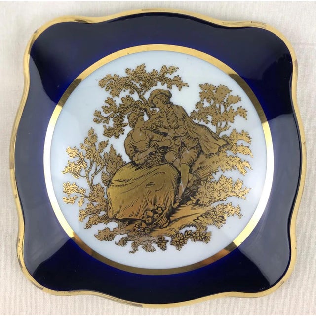 Limoges Porcelain Lidded Blue and Gold Trinket Box For Sale In Miami - Image 6 of 9