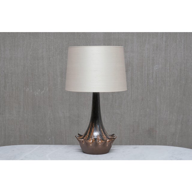 1970s Large Sculptural Ceramic Table Lamp from Niels Preben Larsen, Denmark, 1970s For Sale - Image 5 of 13