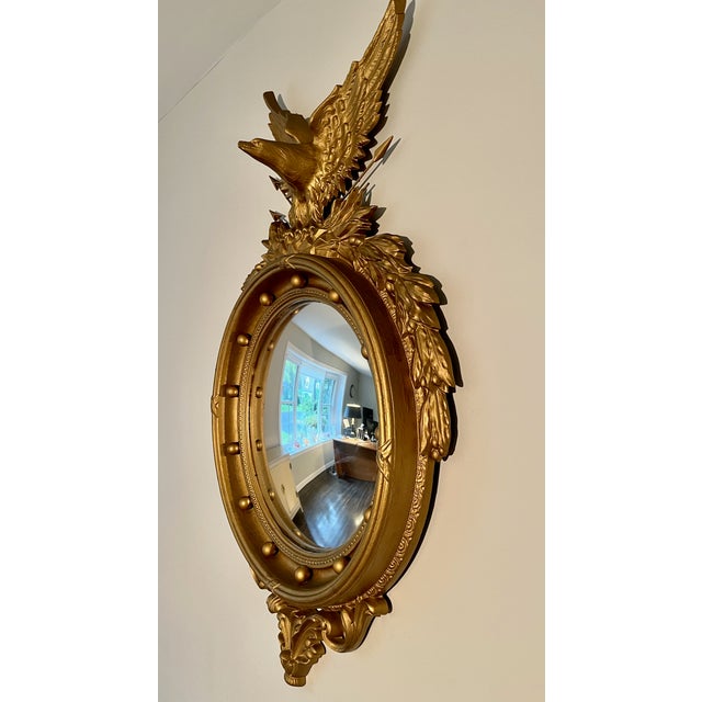 Turner Manufacturing Company Bullseye Mirror With Eagle Crest 42" High Federal Style 13 Colonies by Turner Manufacturing. For Sale - Image 4 of 6