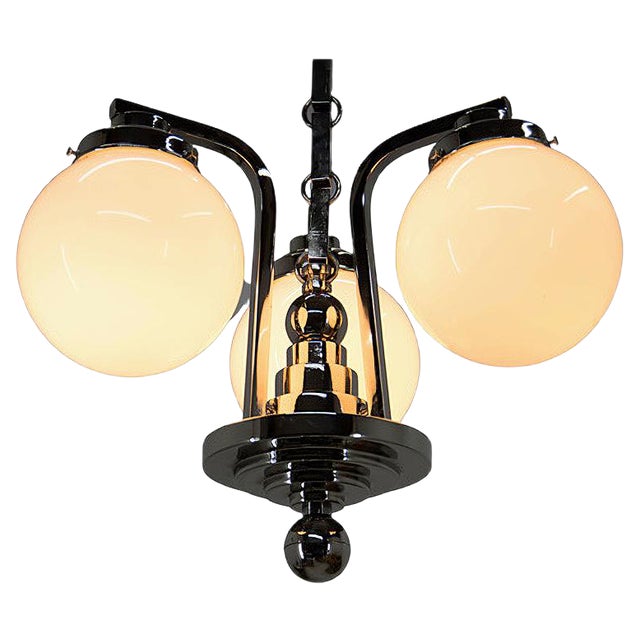 Art Deco 3-Arm Chandelier, 1920s For Sale